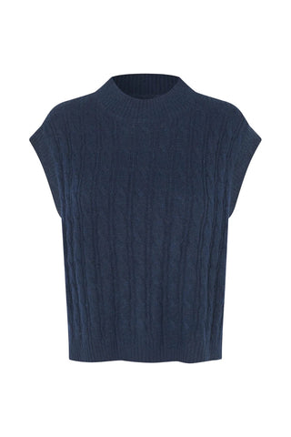 Lollys Laundry FinnLL Sleeveless Knit Vest - Dark Navy