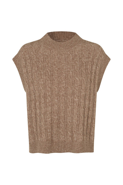 Lollys Laundry FinnLL Sleeveless Knit Vest - Camel