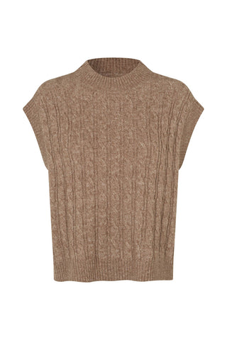 Lollys Laundry FinnLL Sleeveless Knit Vest - Camel