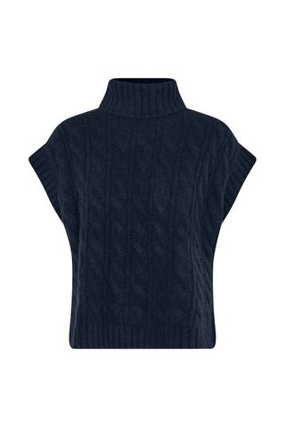Lollys Laundry FresnoLL Knitted Polo Vest - Dark Navy
