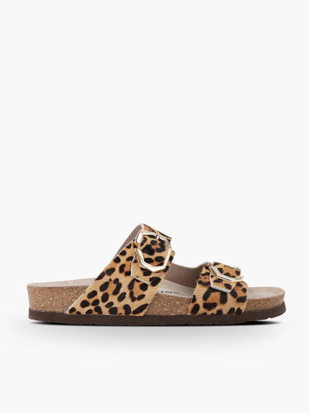 Genuins Gelan Leather Leopard Slider -Leopard