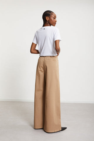 Ottod'Ame Cotton Palazo Trousers - Camel