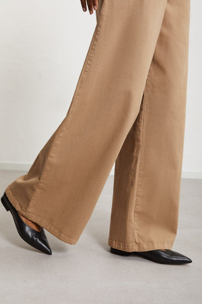 Ottod'Ame Cotton Palazo Trousers - Camel