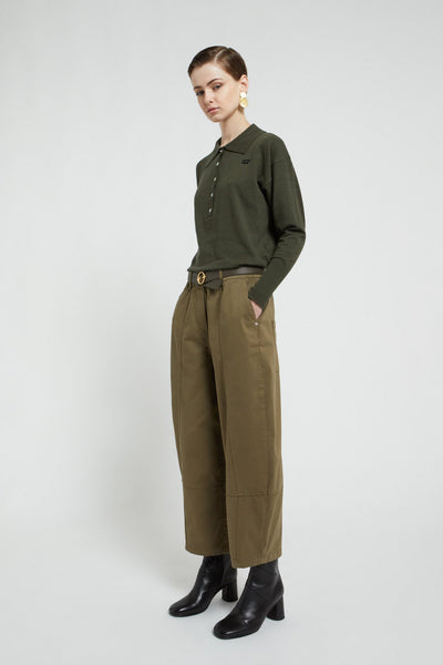 Ottod'Ame Gaberdine Balloon Trousers - Khaki