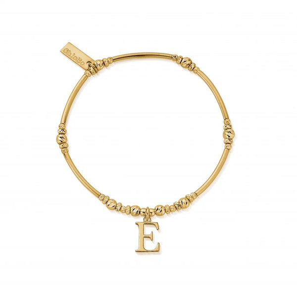 ChloBo Iconic Initial Bracelet 'E' Gold