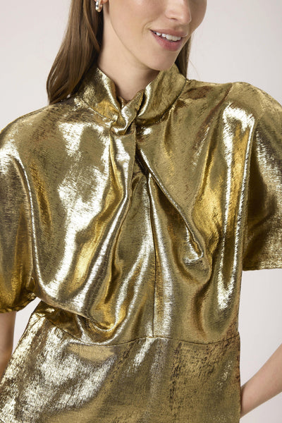 Soaked In Luxury SLMirmir Blouse - Golden Surface