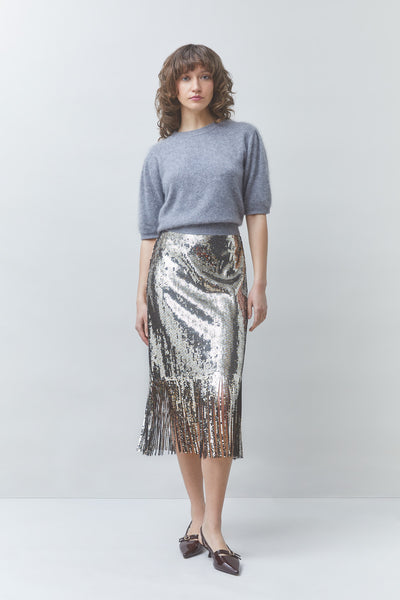 Suncoo Fox Sequin Skirt - Argent