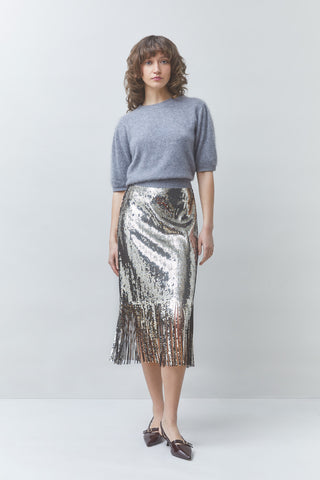 Suncoo Fox Sequin Skirt - Argent