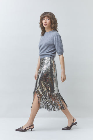 Suncoo Fox Sequin Skirt - Argent