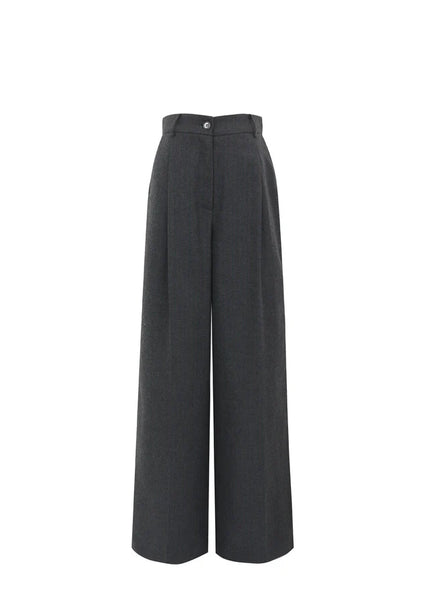 FRNCH Philip Wide Leg Trousers - Grey