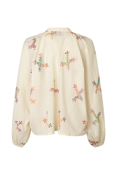 Lollys Laundry HaileyLL Embroidered Shirt - Creme