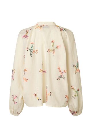 Lollys Laundry HaileyLL Embroidered Shirt - Creme