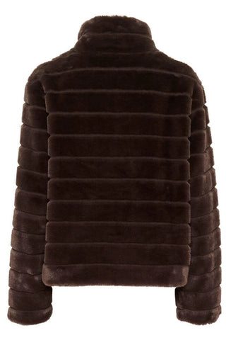 Saint Tropez LeonieSZ Faux Fur Jacket - Chocolate Brown