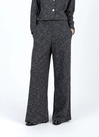 Coster Copenhagen Knitted High Waist Trouser - Black/Grey