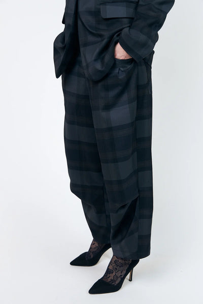 Lollys Laundry KikiLL Check Trousers - Dark Grey
