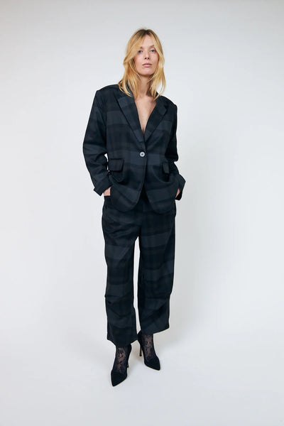 Lollys Laundry KikiLL Check Trousers - Dark Grey