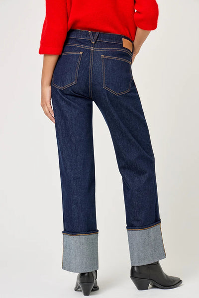 Five Paris Livia Wide Cuff Jeans - Dark Denim