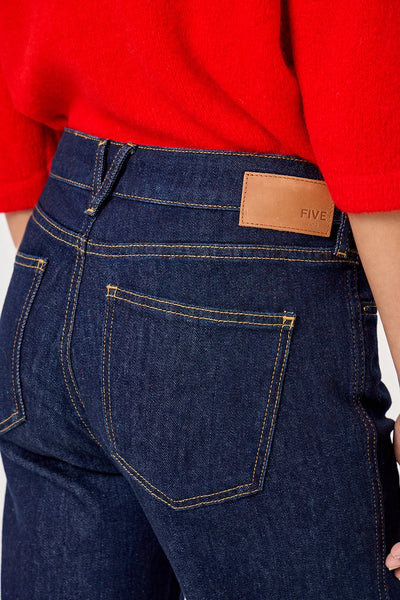Five Paris Livia Wide Cuff Jeans - Dark Denim