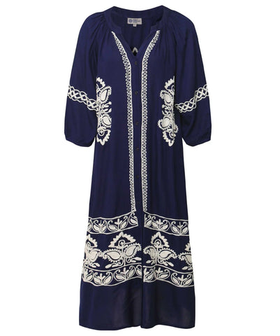 DREAM Embroidered Dress - Navy