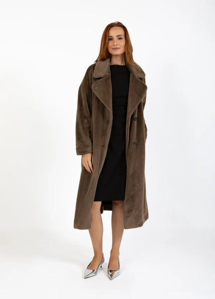 Coster Copenhagen Long Fur Coat - Toffee Beige