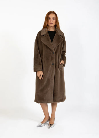 Coster Copenhagen Long Fur Coat - Toffee Beige