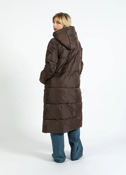 Coster Copenhagen Long Puffer Coat - Dark Brown