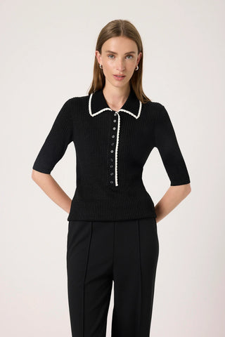 Soaked In Luxury SLLaisa Polo Knit - Black