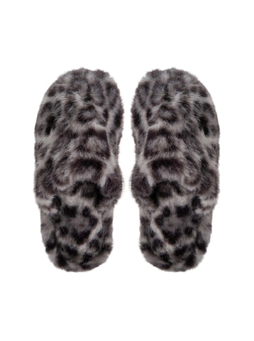 Black Colour BCBLAZE Slippers - Grey Leo