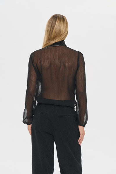 Saint Tropez LiljaSZ Crinkle Shirt - Black