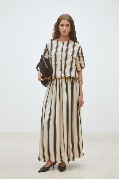 SUNCOO Lucille Stripe Top - Creme