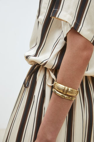 SUNCOO Lucille Stripe Top - Creme