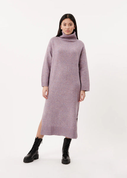 FRNCH Polo Neck Knitted Dress - Lilac