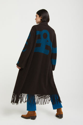 Ottod'Ame Long Cardigan with Fringes - Mocha