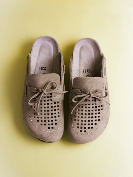 Genuins Ziar Velour Slider - Taupe