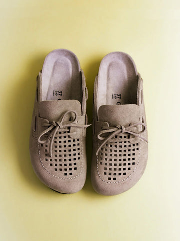 Genuins Ziar Velour Slider - Taupe