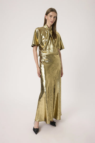 Soaked In Luxury SLMirmir Anna Skirt - Golden Surface