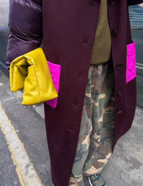 Never Fully Dressed Burgundy Quilted Wool Coat