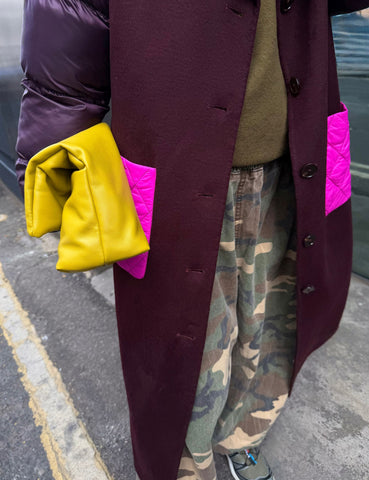Never Fully Dressed Burgundy Quilted Wool Coat