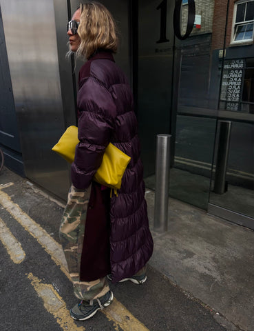 Never Fully Dressed Burgundy Quilted Wool Coat