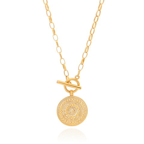 Anna Beck Contrast Dotted Circle Toggle Necklace - Gold