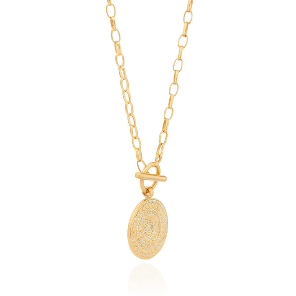 Anna Beck Contrast Dotted Circle Toggle Necklace - Gold