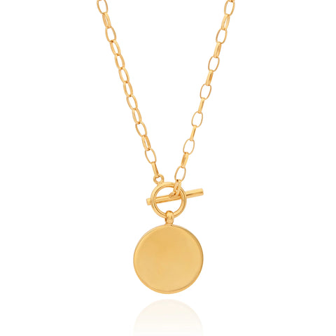 Anna Beck Contrast Dotted Circle Toggle Necklace - Gold