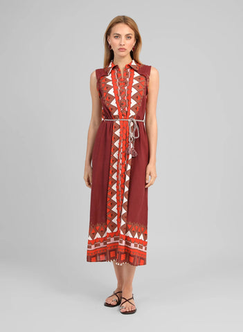 An'ge Paris Ocharmy Printed Collared Maxi Dress - Multi