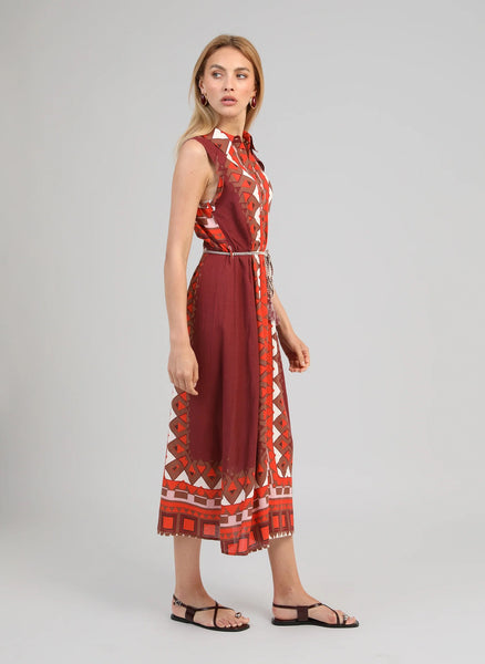 An'ge Paris Ocharmy Printed Collared Maxi Dress - Multi