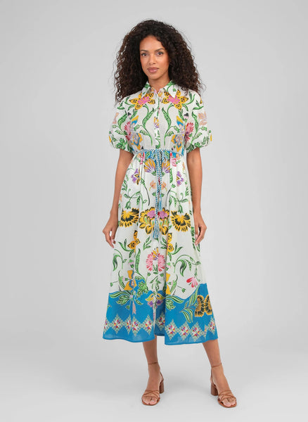 An'ge Paris Odomina Floral Maxi Belted Dress - Florius Multi