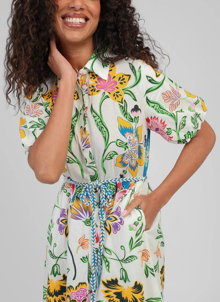 An'ge Paris Odomina Floral Maxi Belted Dress - Florius Multi