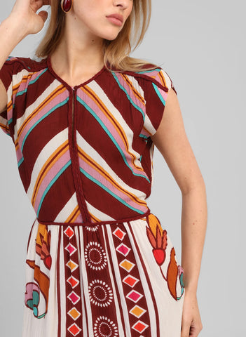 An'ge Paris Olibia Sleeveless Printed Dress - Multi