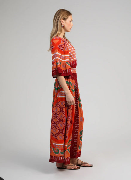 An'ge Paris Olympy Printed Dress - Carkova Caramel