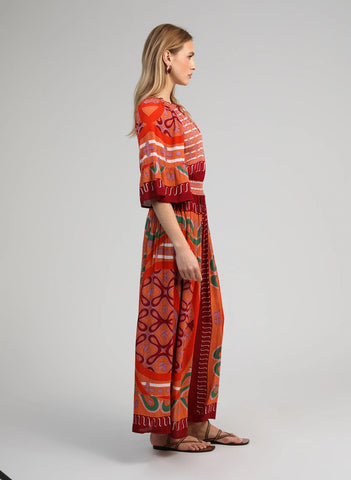 An'ge Paris Olympy Printed Dress - Carkova Caramel