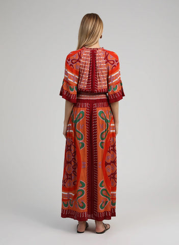 An'ge Paris Olympy Printed Dress - Carkova Caramel